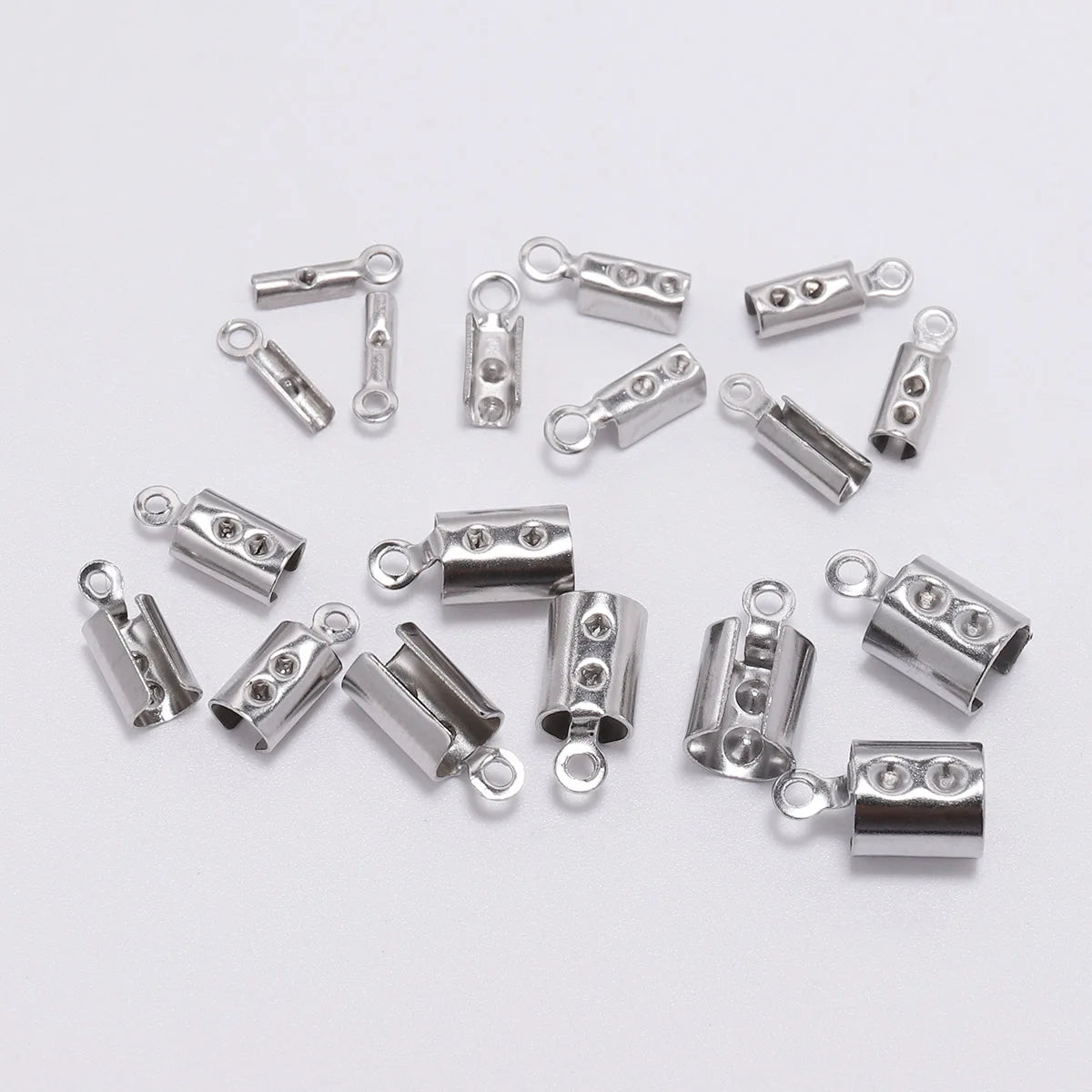 Cord End Clasps Stainless Steel Crimp Connectors DIY Jewelry Making