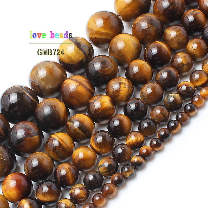 Stone Beads Yellow Tiger Eye Round Spacer Strand for DIY Jewelry Making