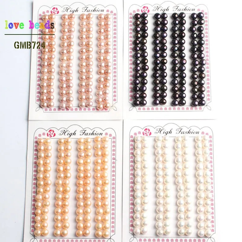 Pearl Beads Freshwater Button Half-Drilled Pairs for DIY Jewelry Making