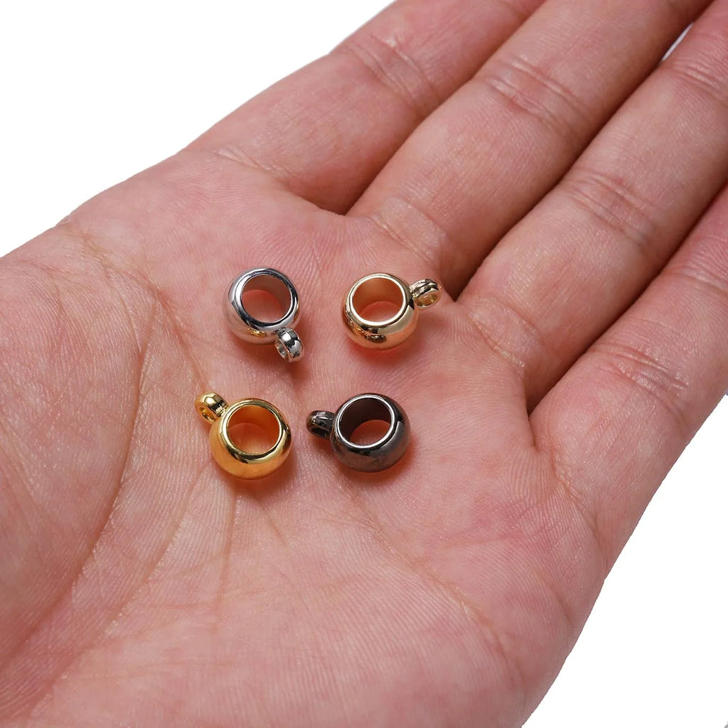 CCB Bail Beads Large-Hole Pendant Clasp Connectors for DIY Jewelry Making