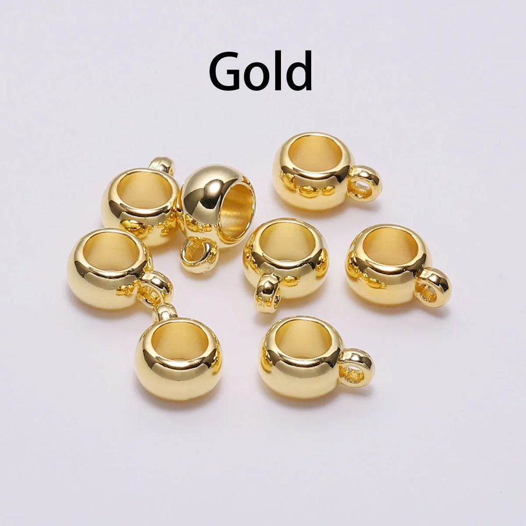 CCB Bail Beads Large-Hole Pendant Clasp Connectors for DIY Jewelry Making