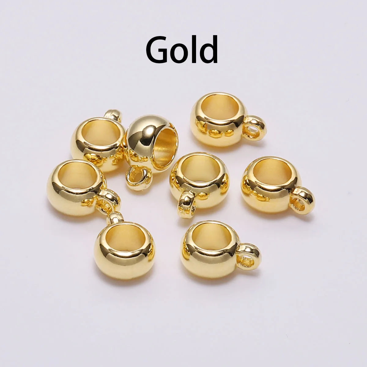CCB Bail Beads Large-Hole Pendant Clasp Connectors for DIY Jewelry Making