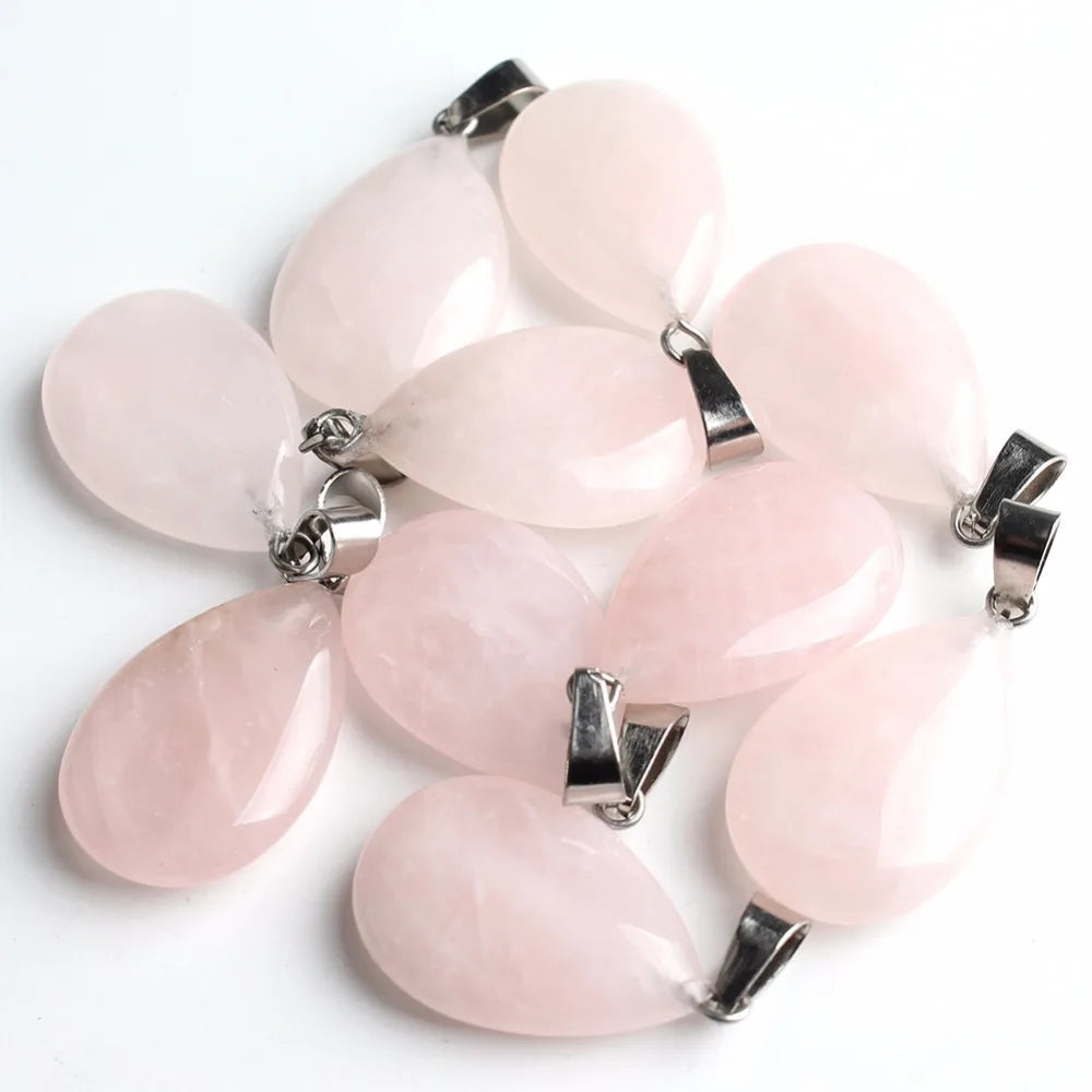 Stone Pendants Water-Drop Mixed Style Charms DIY Jewelry Making Craft Supplies