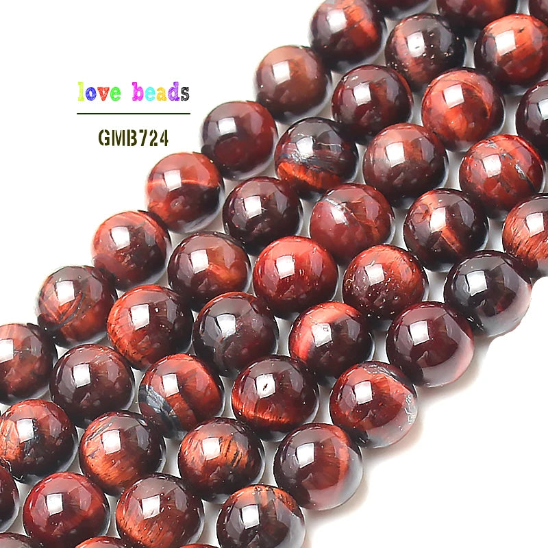 Stone Beads Round Red Tiger Eye Spacer Strand for DIY Jewelry Making Craft Beads