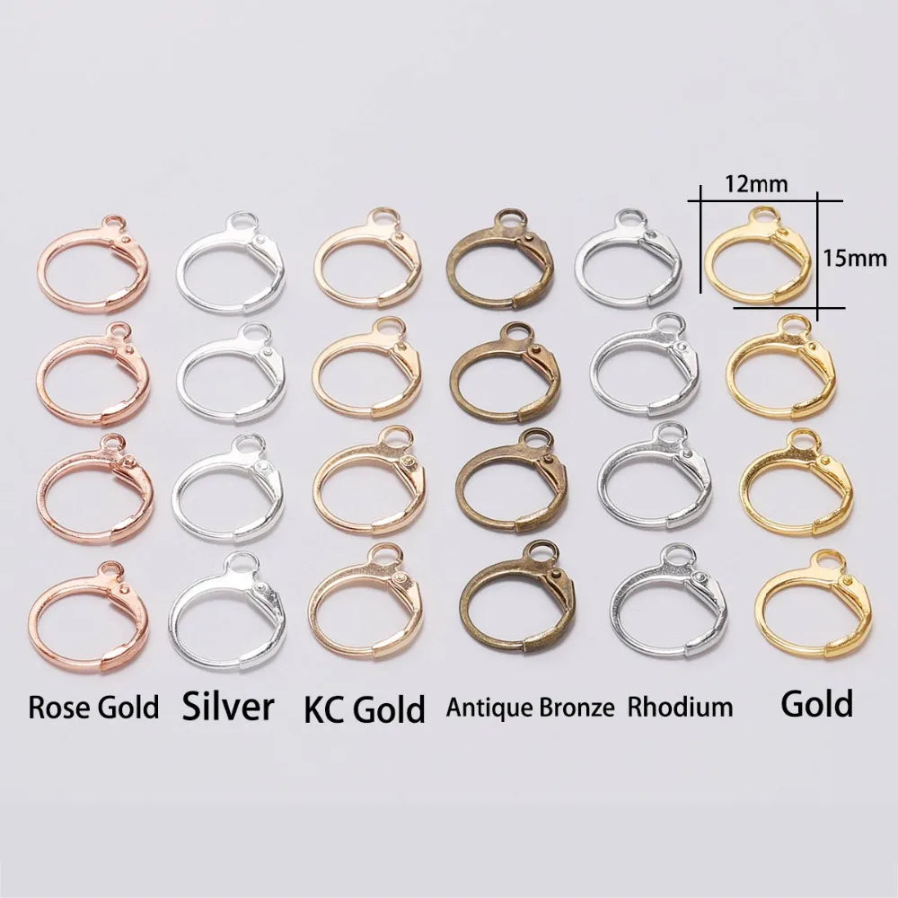 Earring Hooks French Gold Rose Gold Color Settings DIY Jewelry Making