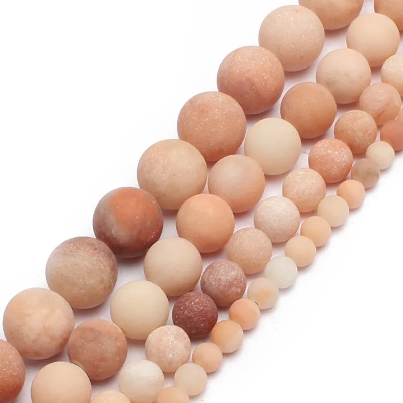 Stone Beads Matte Round Morganite Agate Tiger Eye Styles for DIY Jewelry Making