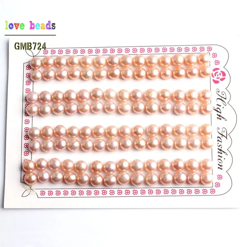 Pearl Beads Freshwater Button Half-Drilled Pairs for DIY Jewelry Making