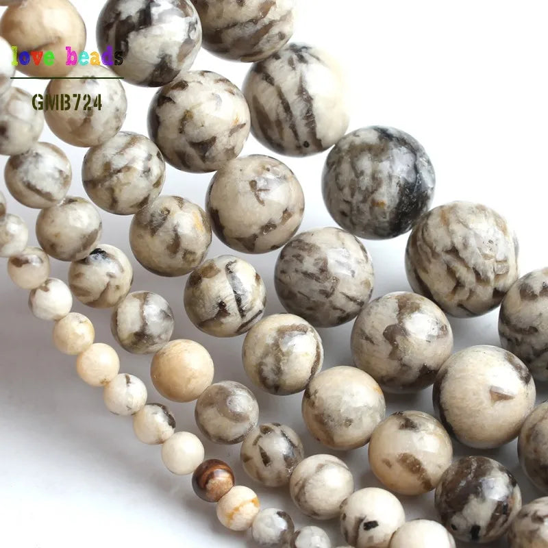 Stone Beads Round Sodium Feldspar-Style for DIY Jewelry Making Bracelet Supplies