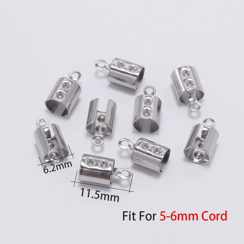 Cord End Clasps Stainless Steel Crimp Connectors DIY Jewelry Making