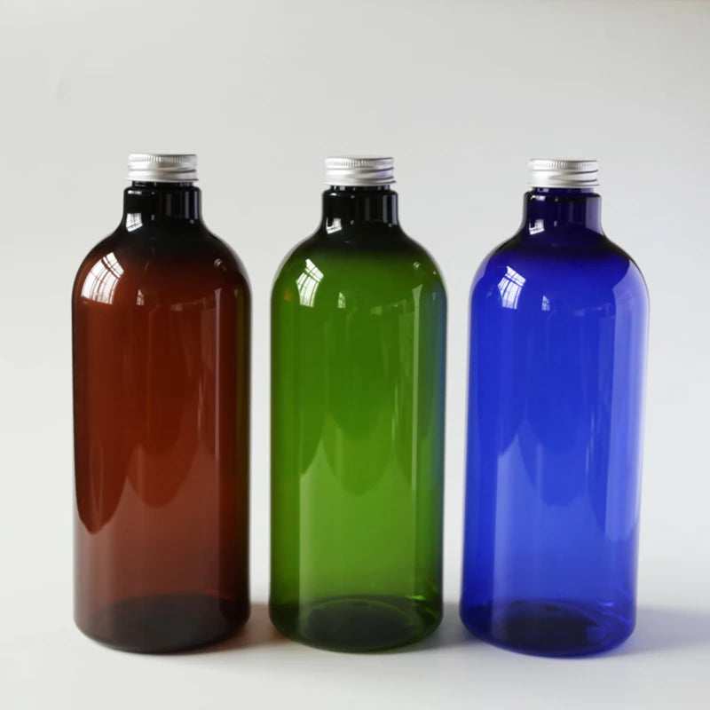 Screw-Cap Bottles Empty PET Brown Green Blue Large Packaging 5 Pack