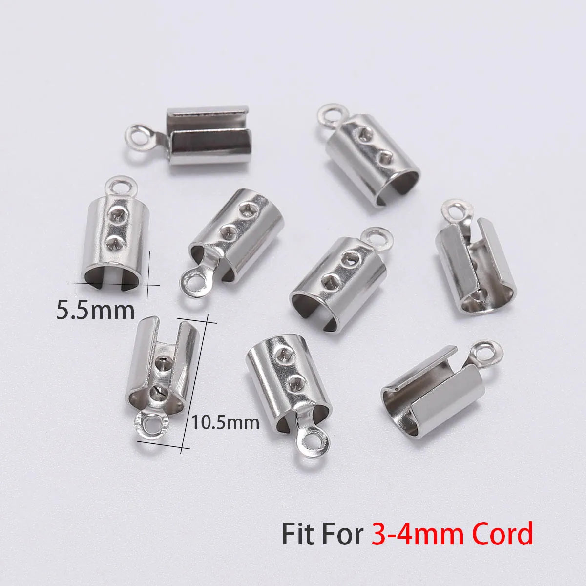 Cord End Clasps Stainless Steel Crimp Connectors DIY Jewelry Making