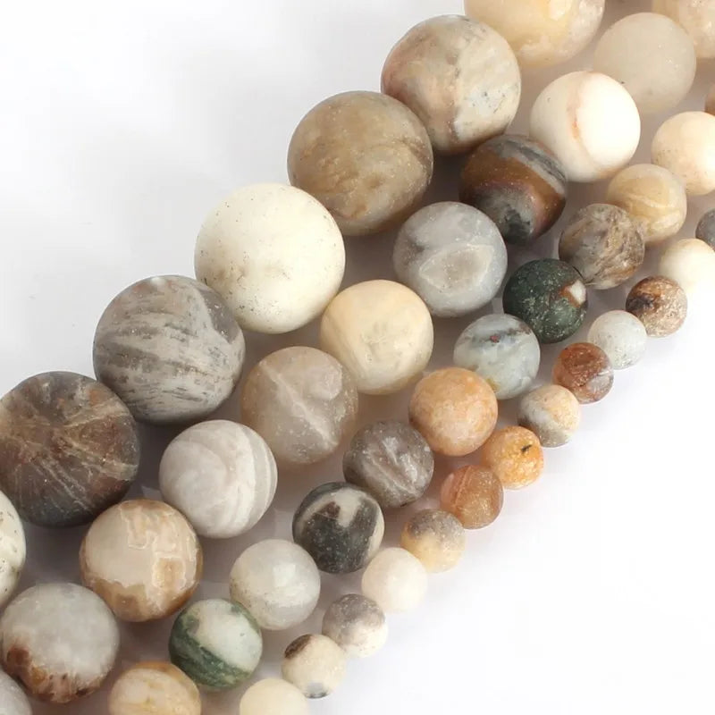 Stone Beads Matte Round Morganite Agate Tiger Eye Styles for DIY Jewelry Making