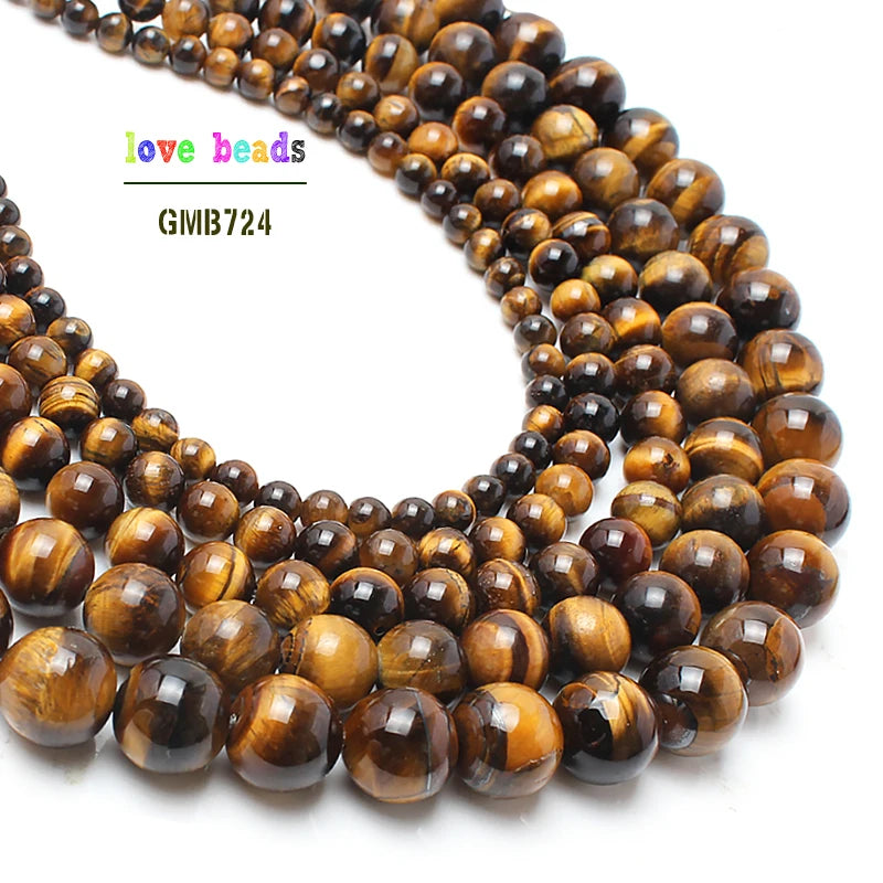 Stone Beads Yellow Tiger Eye Round Spacer Strand for DIY Jewelry Making