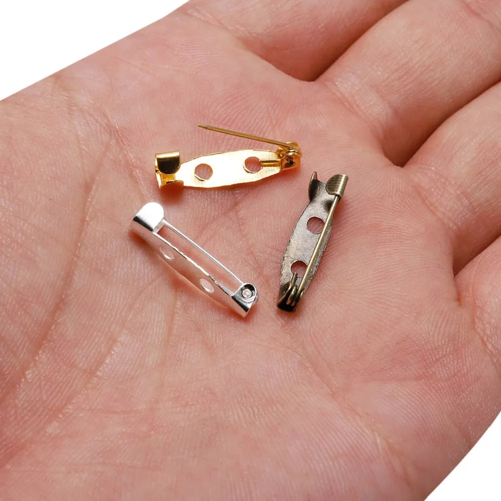 Safety Pins Metal Brooch Settings Blank Bases Brooch Clip Base Craft Supplies