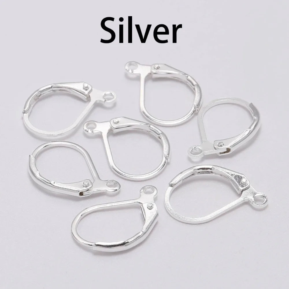 Earring Hooks French Gold Gunmetal Color Settings DIY Jewelry Making