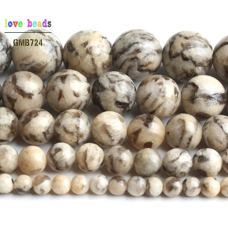 Stone Beads Round Sodium Feldspar-Style for DIY Jewelry Making Bracelet Supplies