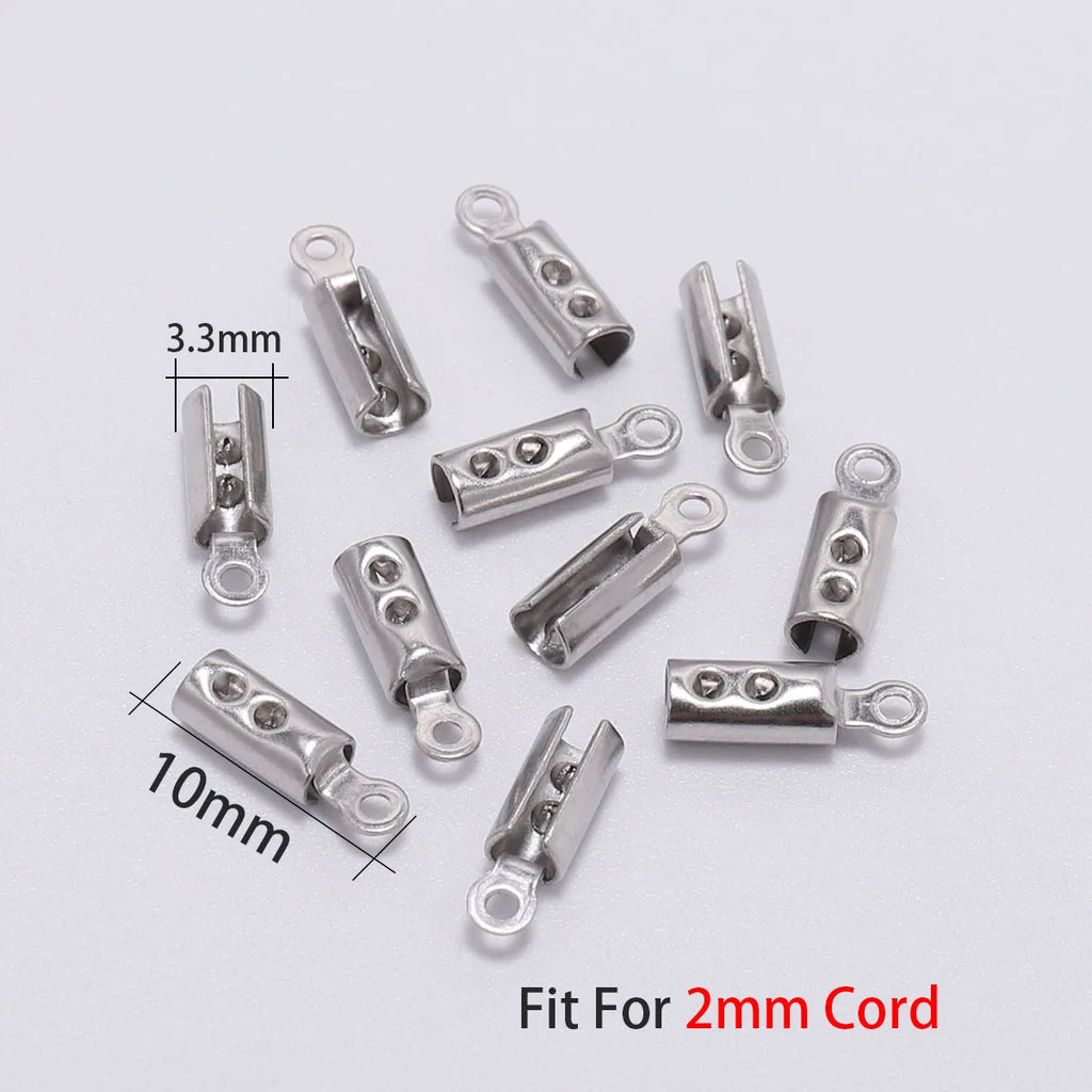 Cord End Clasps Stainless Steel Crimp Connectors DIY Jewelry Making