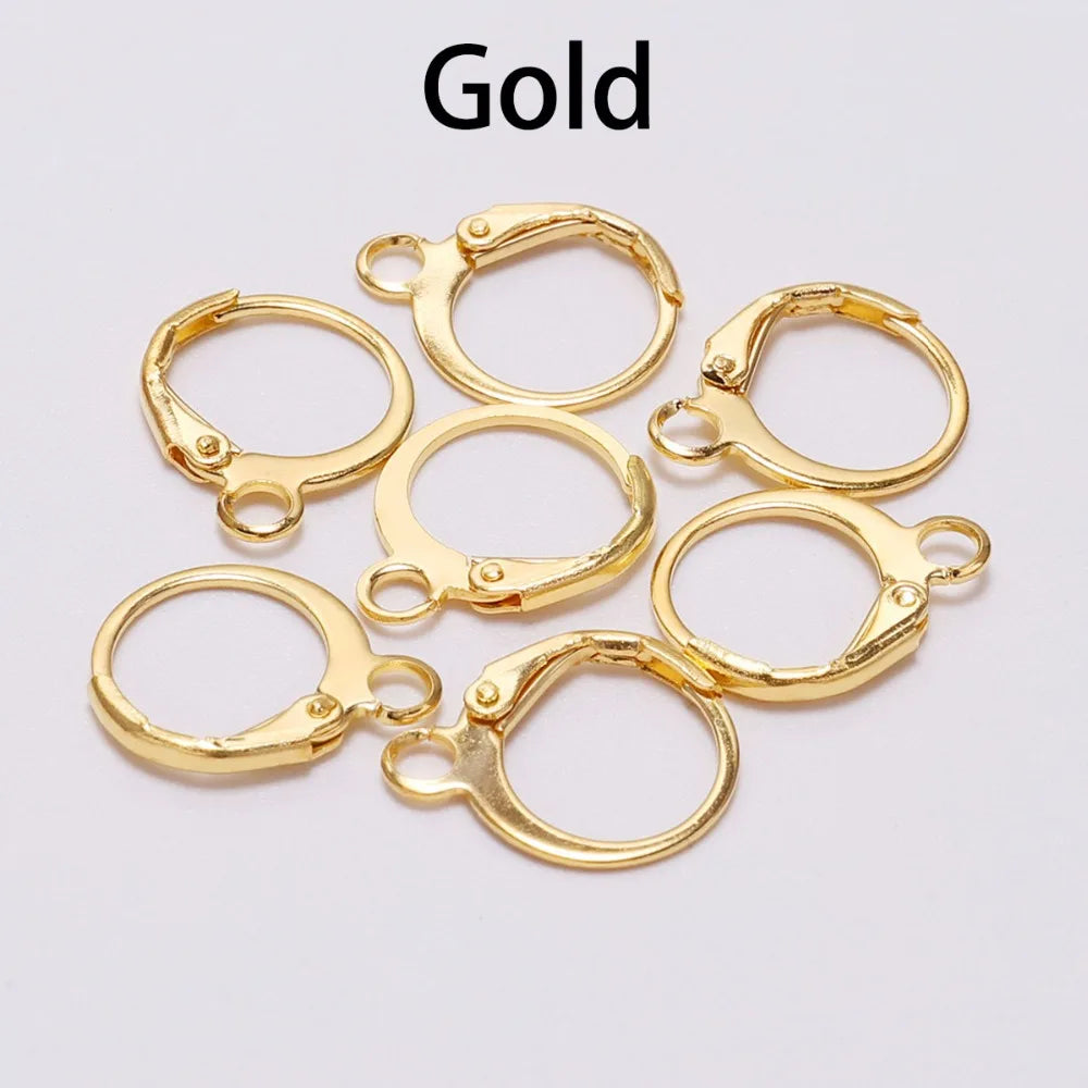 Earring Hooks French Gold Rose Gold Color Settings DIY Jewelry Making