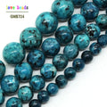 Stone Beads Round Blue Spot Pattern for DIY Jewelry Making Bracelet Supplies
