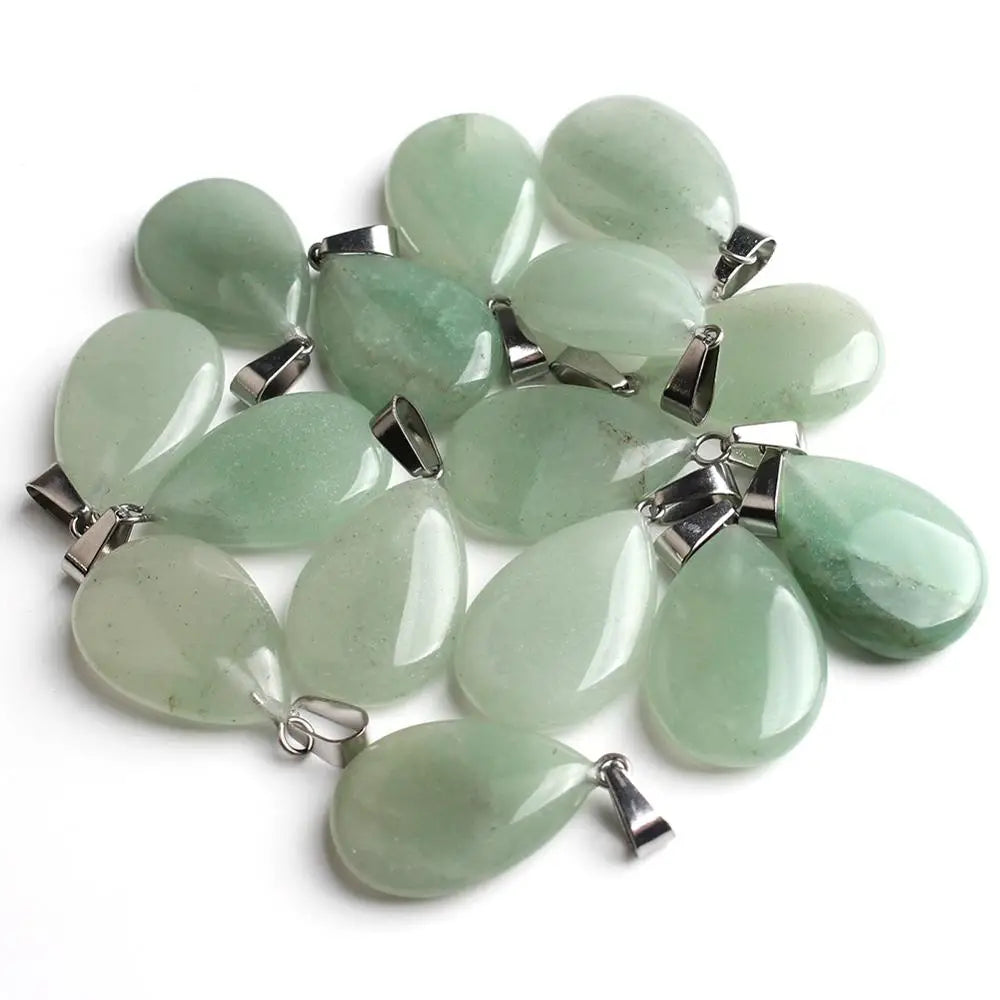 Stone Pendants Water-Drop Mixed Style Charms DIY Jewelry Making Craft Supplies