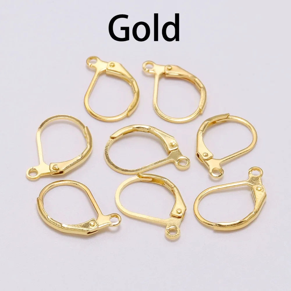 Earring Hooks French Gold Gunmetal Color Settings DIY Jewelry Making