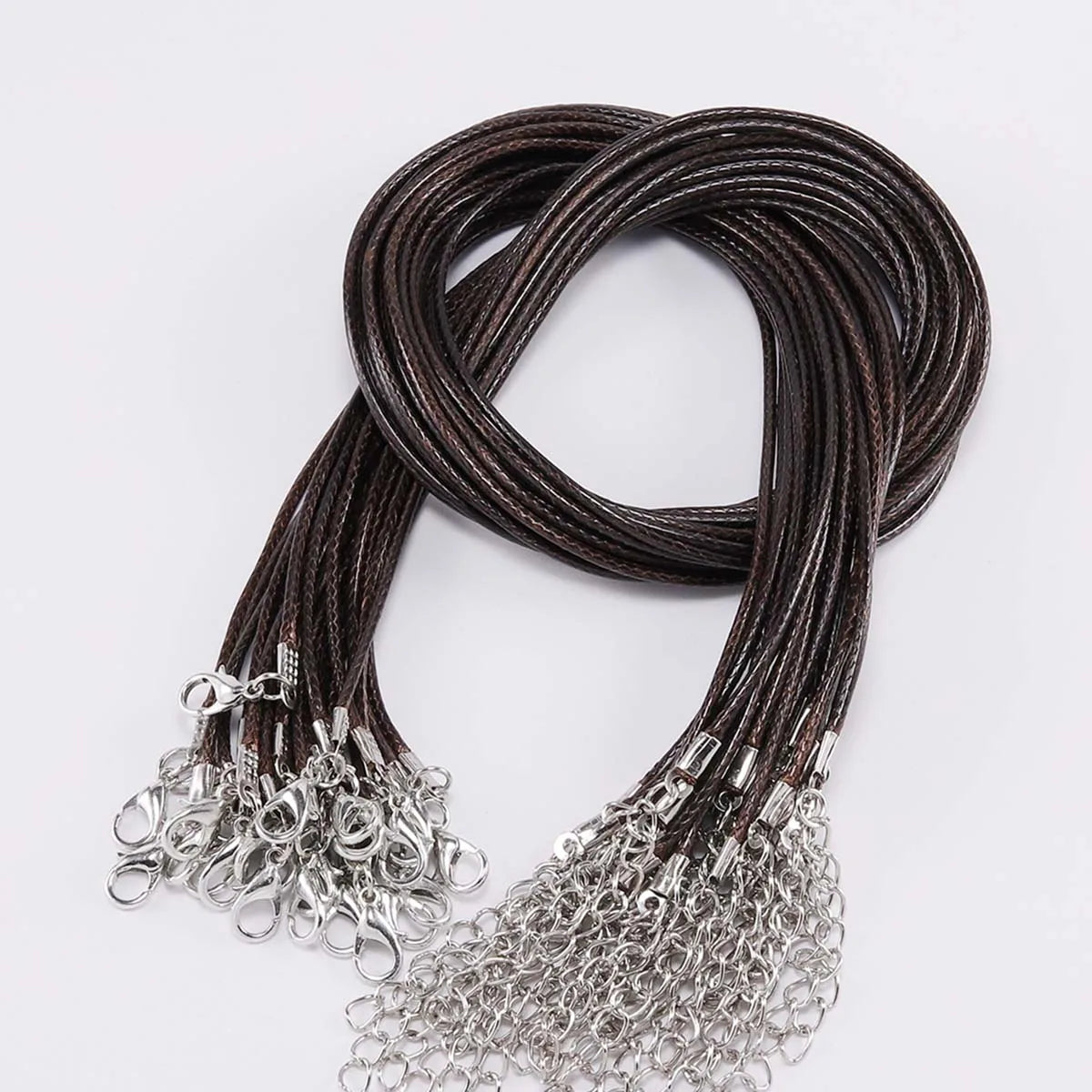 Necklace Cords Braided Leather Adjustable Clasp DIY Jewelry Making