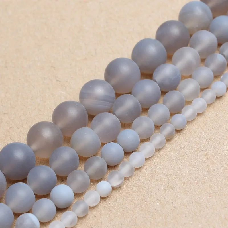Stone Beads Matte Round Morganite Agate Tiger Eye Styles for DIY Jewelry Making