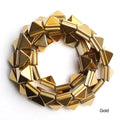 Stone Beads Smooth Gold Sivler Black Plated Hematite Pyramid Bracelet Supplies