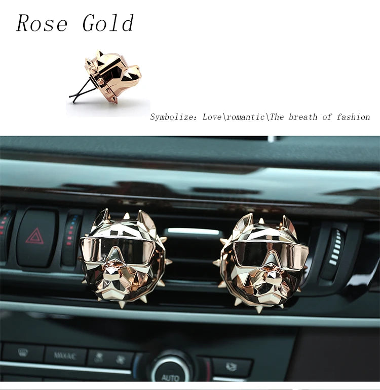 NO PERFUME Bulldog Air Freshener Car Dashboard Ornament Decoration
