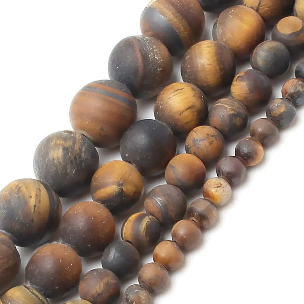 Stone Beads Matte Round Morganite Agate Tiger Eye Styles for DIY Jewelry Making