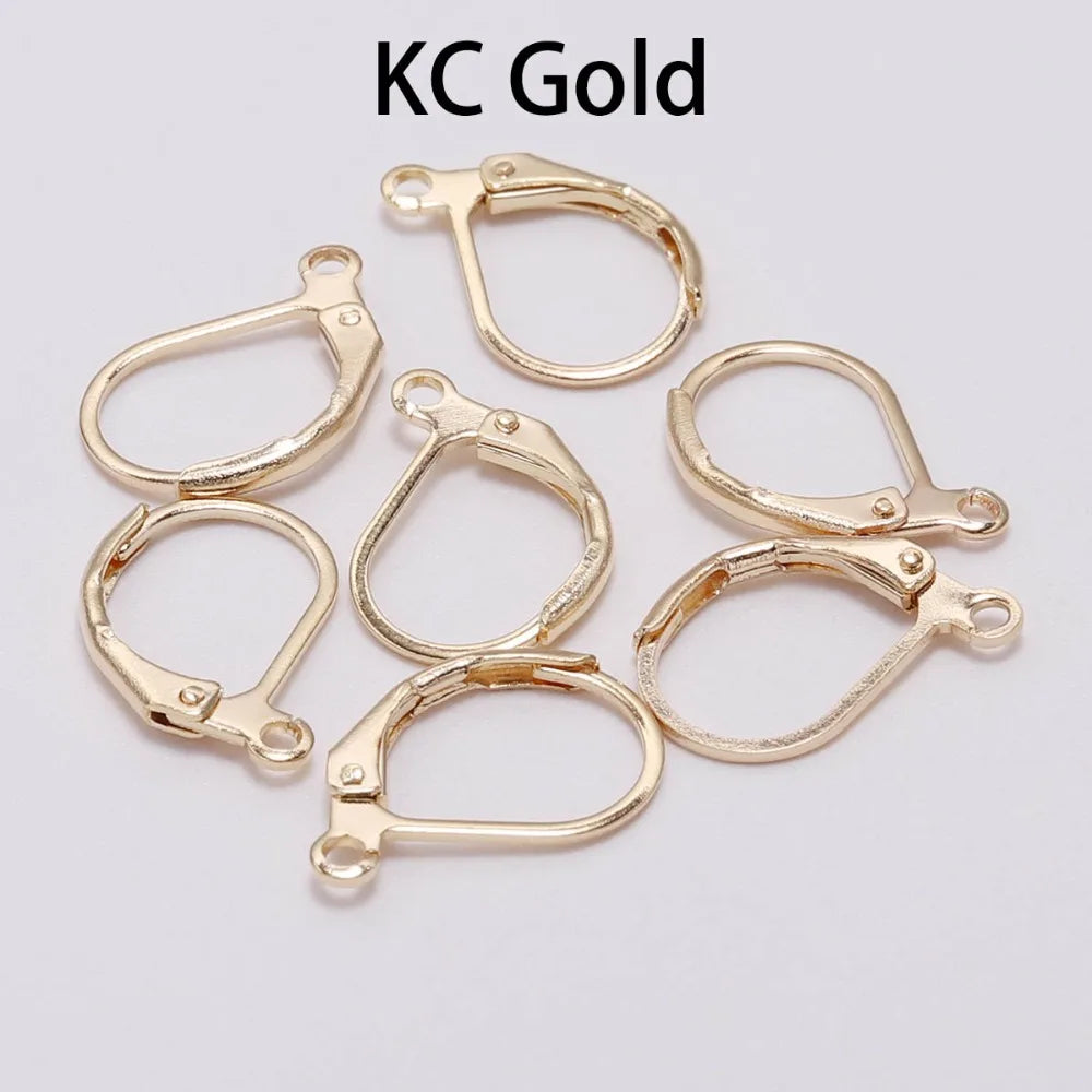 Earring Hooks French Gold Gunmetal Color Settings DIY Jewelry Making