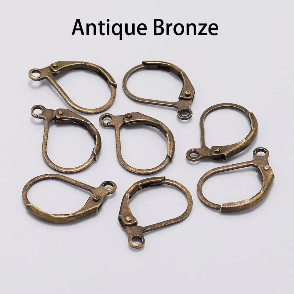 Earring Hooks French Gold Gunmetal Color Settings DIY Jewelry Making
