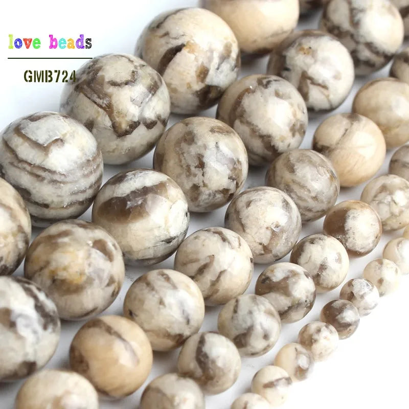 Stone Beads Round Sodium Feldspar-Style for DIY Jewelry Making Bracelet Supplies