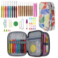 Crochet Hook Set with Animal Handles, Scissors & Craft Storage Bag