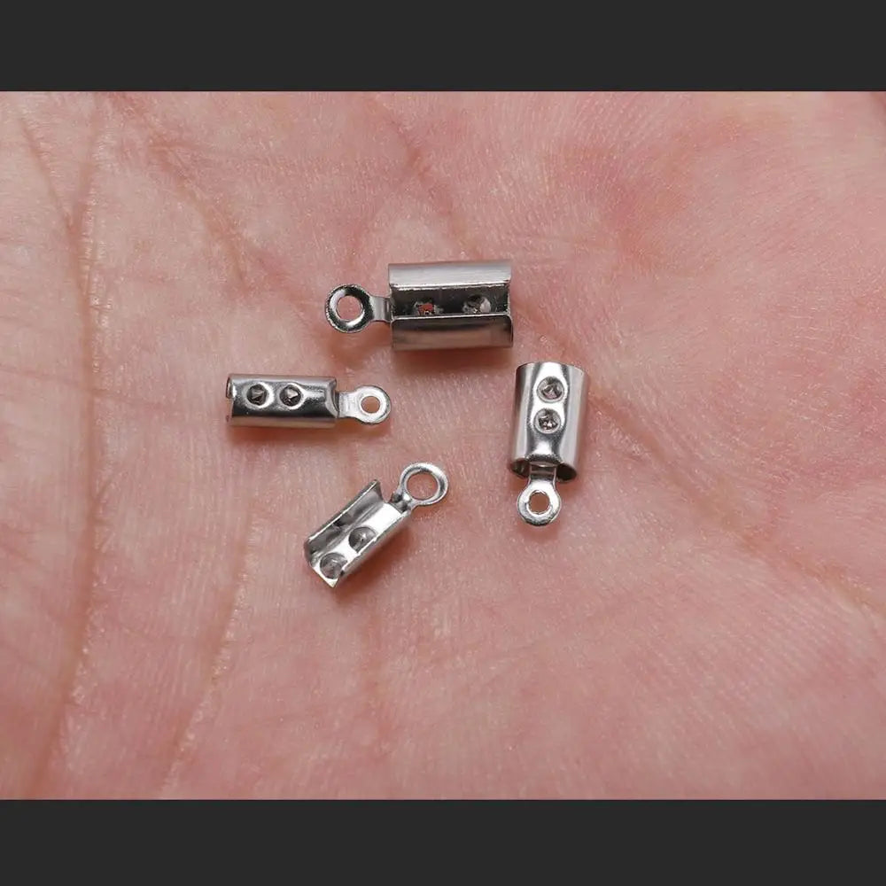 Cord End Clasps Stainless Steel Crimp Connectors DIY Jewelry Making