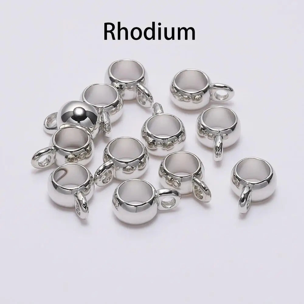 CCB Bail Beads Large-Hole Pendant Clasp Connectors for DIY Jewelry Making