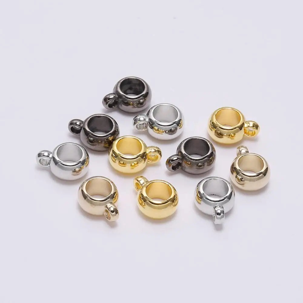 CCB Bail Beads Large-Hole Pendant Clasp Connectors for DIY Jewelry Making