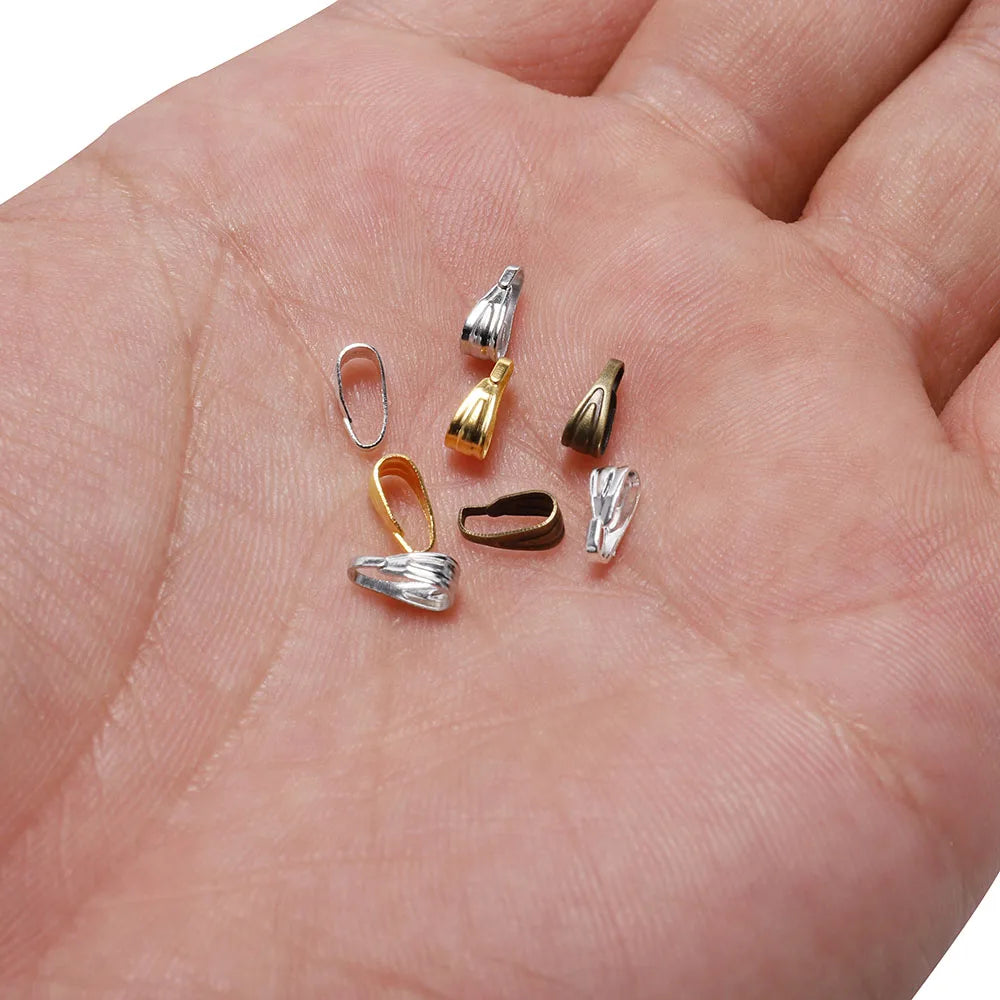 Pendant Bails Metal Clasp Necklace Connectors DIY Jewelry Making Craft Supplies