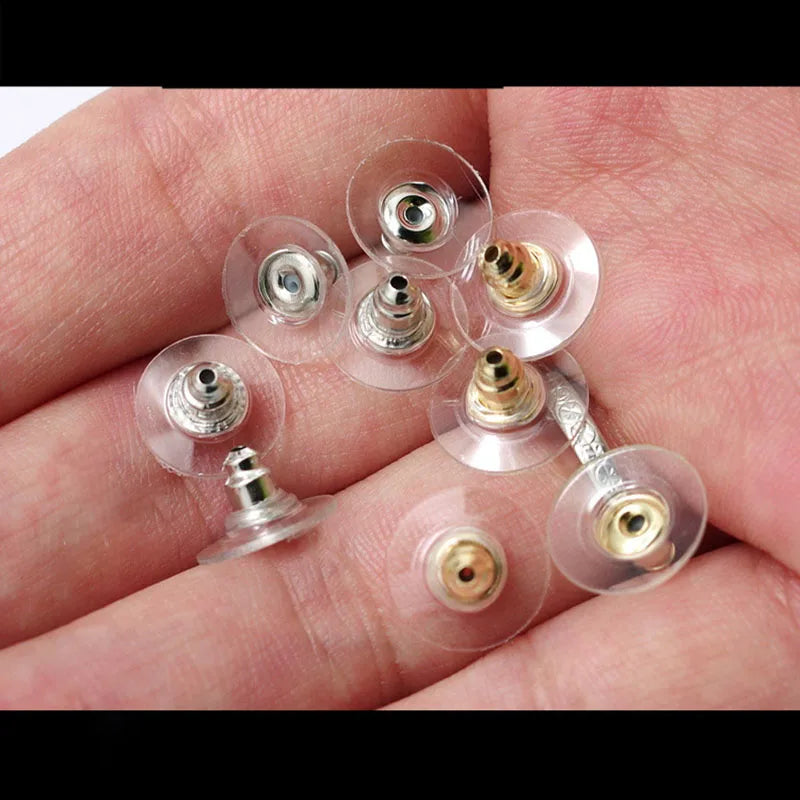 Earring Backs Rubber Stopper Stainless Steel Earnuts Stud Back Craft Supplies