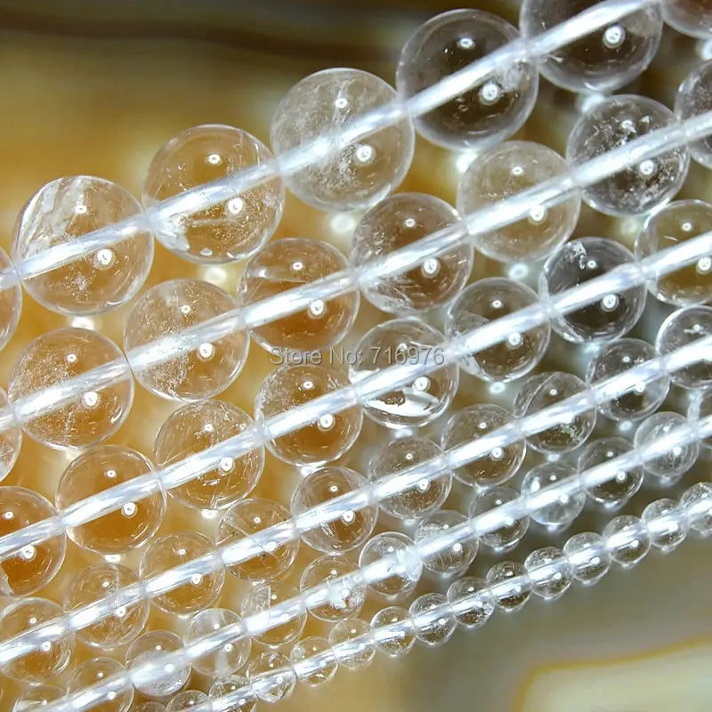 Stone Beads Round Clear Quartz-Style Spacer Strand for DIY Jewelry Making