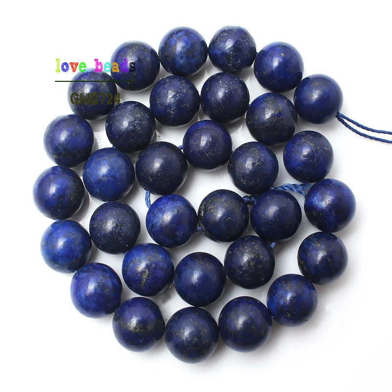 Stone Beads Lapis Lazuli Round Strand Necklace Bracelet-F00078 Bracelet Supplies