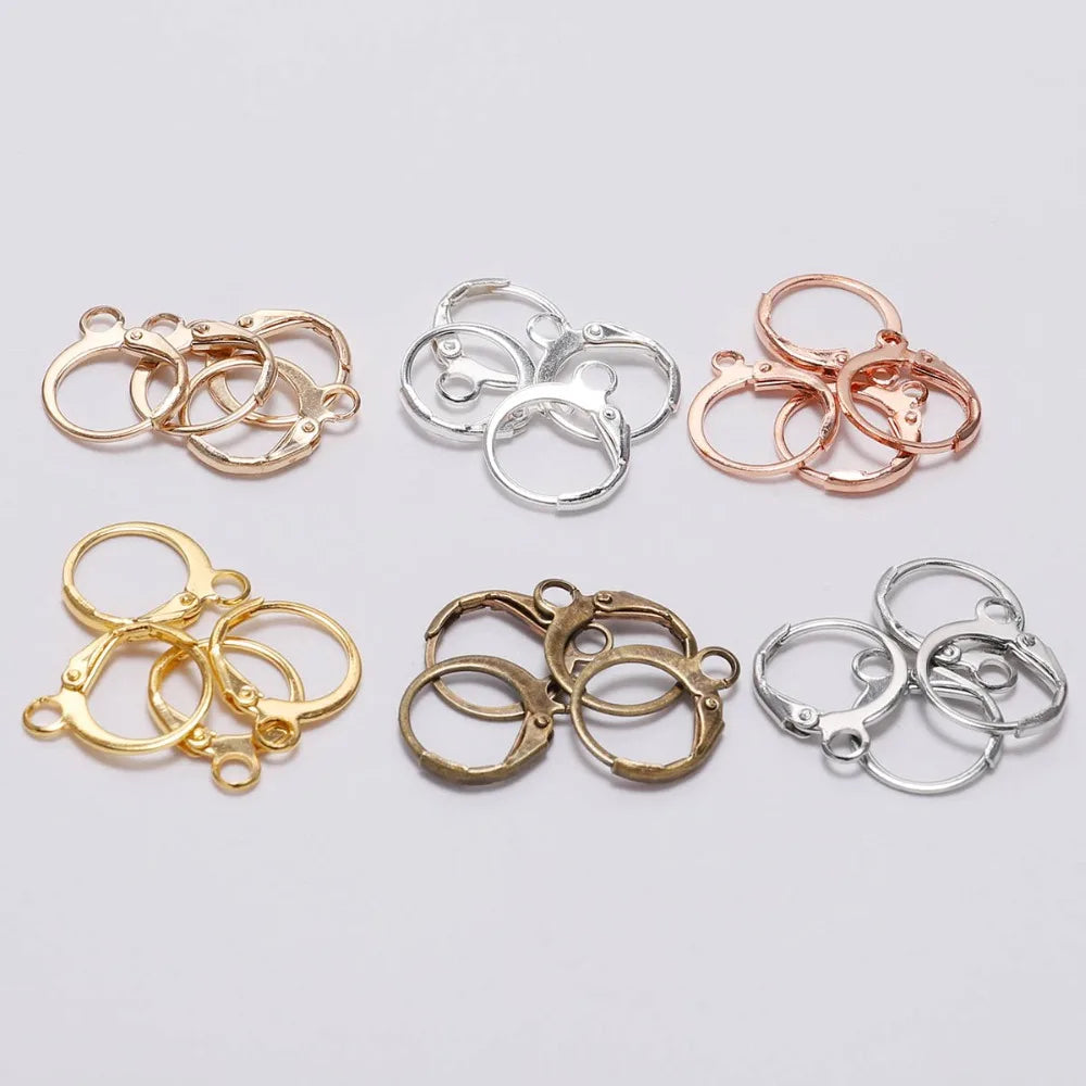 Earring Hooks French Gold Rose Gold Color Settings DIY Jewelry Making