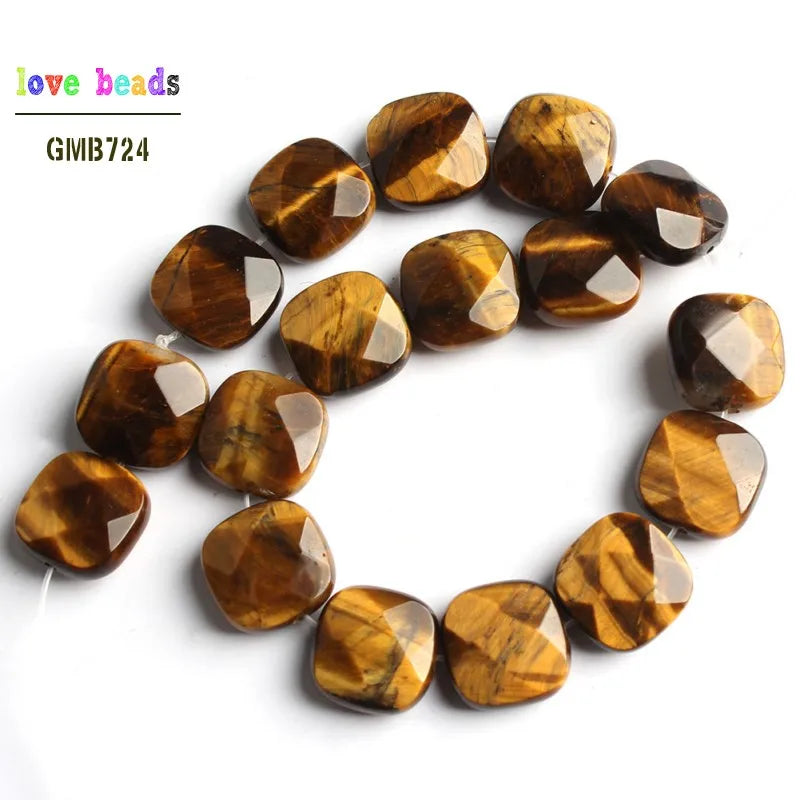 Stone Beads Faceted Turquoises-Style Agates Square Bracelet Strand Craft Beads