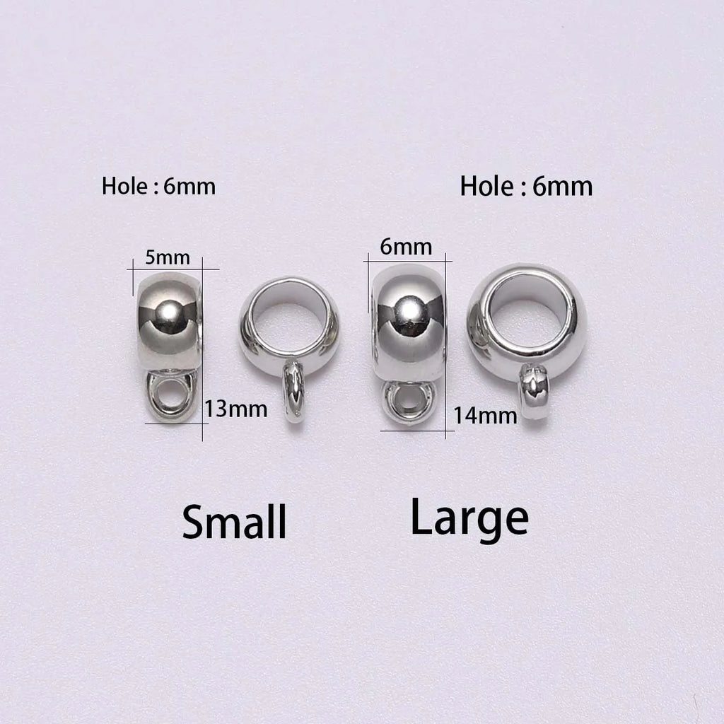 CCB Bail Beads Large-Hole Pendant Clasp Connectors for DIY Jewelry Making
