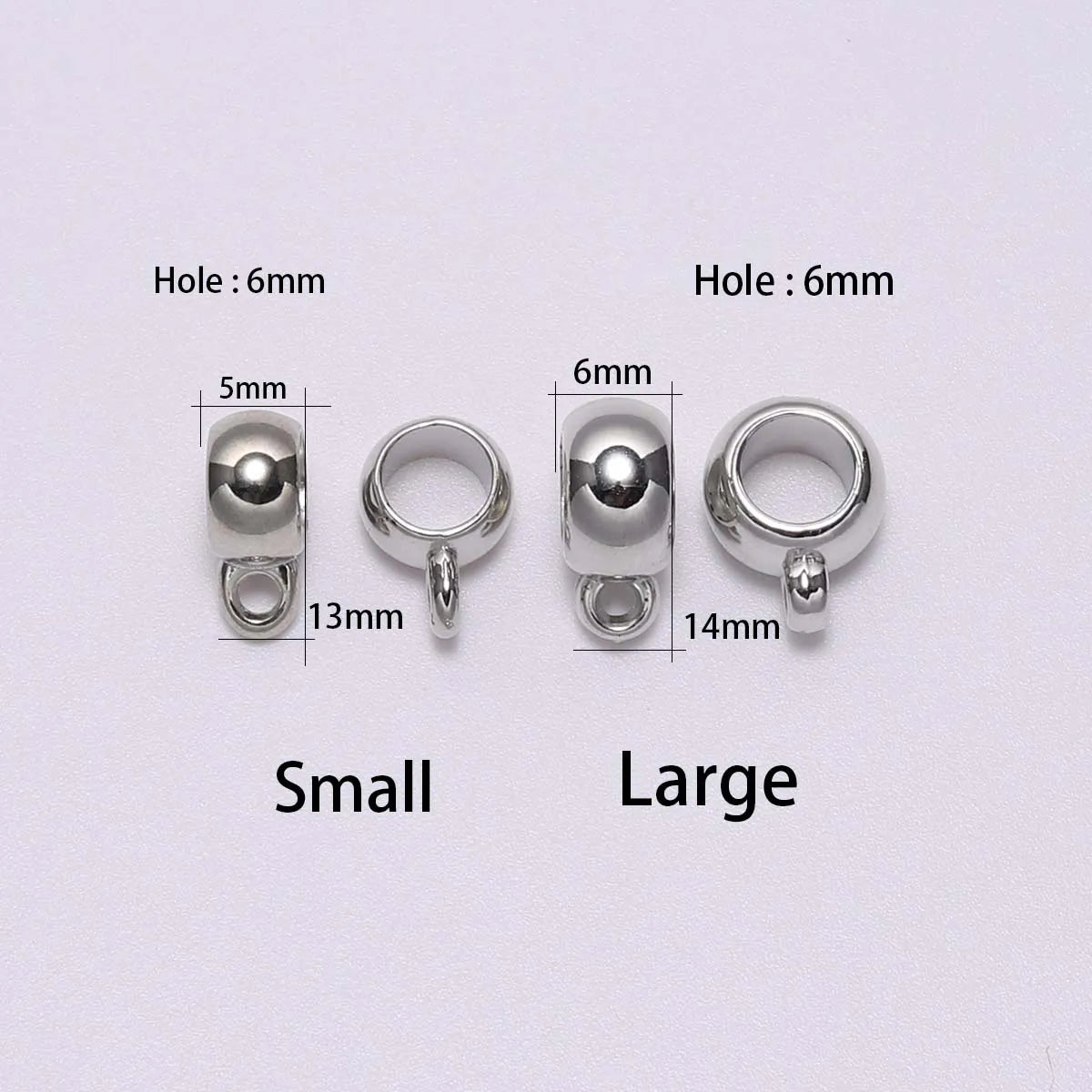CCB Bail Beads Large-Hole Pendant Clasp Connectors for DIY Jewelry Making