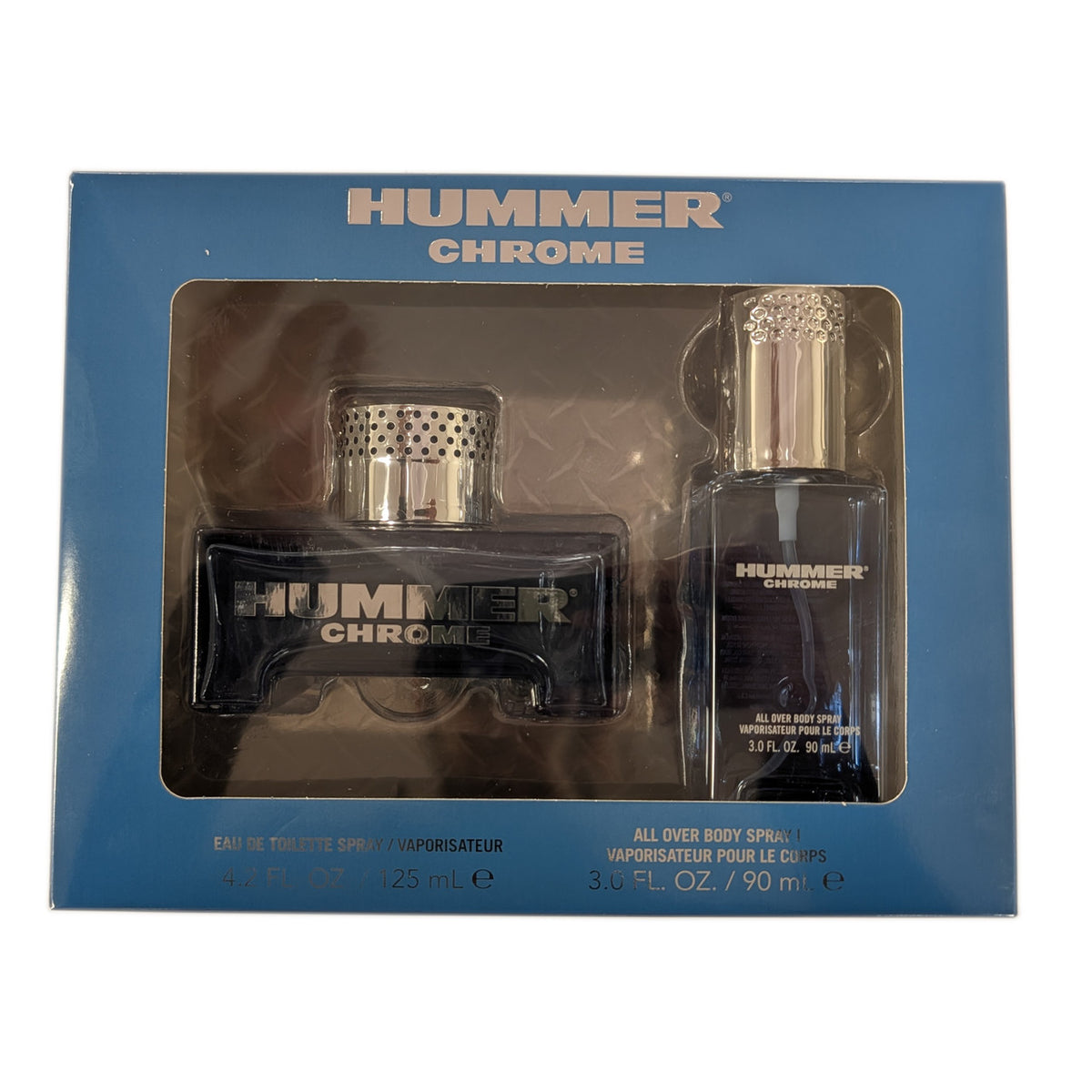 Hummer Chrome 2 Pcs Set For Men: 4.2 Eau De Toilette Spray + 3 Oz Body Spray