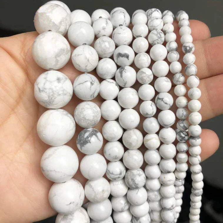 Stone Beads Round Blue Turquoise-Style for DIY Jewelry Making Bracelet Supplies