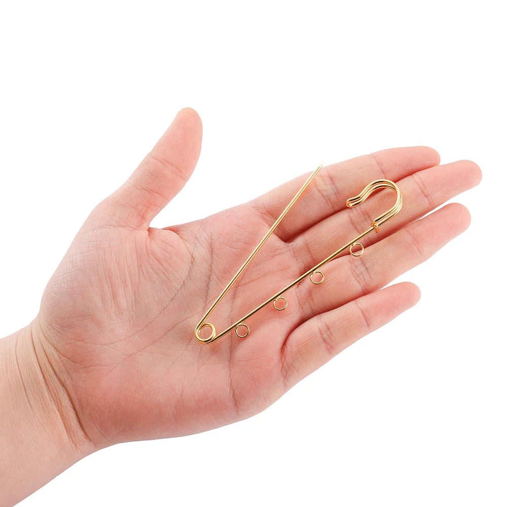 Safety Pins Brooch Blank Base Brooch Rings Pin DIY Jewelry Making Craft Supplies
