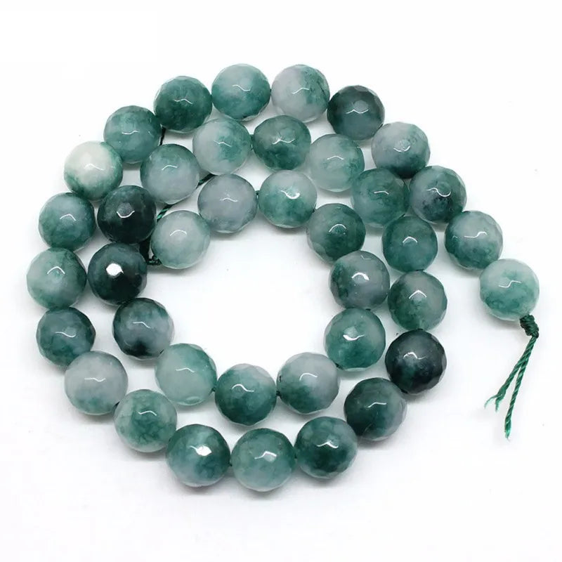 Stone Beads Faceted Pink Blue Chalcedony-Style Jades-Style Agates Round