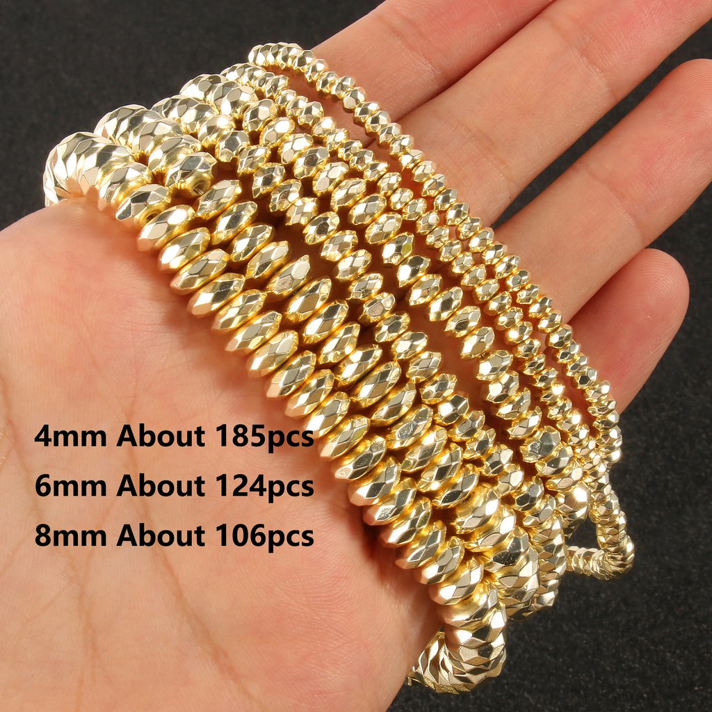 Stone Beads Gold-Tone Hematite-Style Cross Star Heart for DIY Jewelry Making